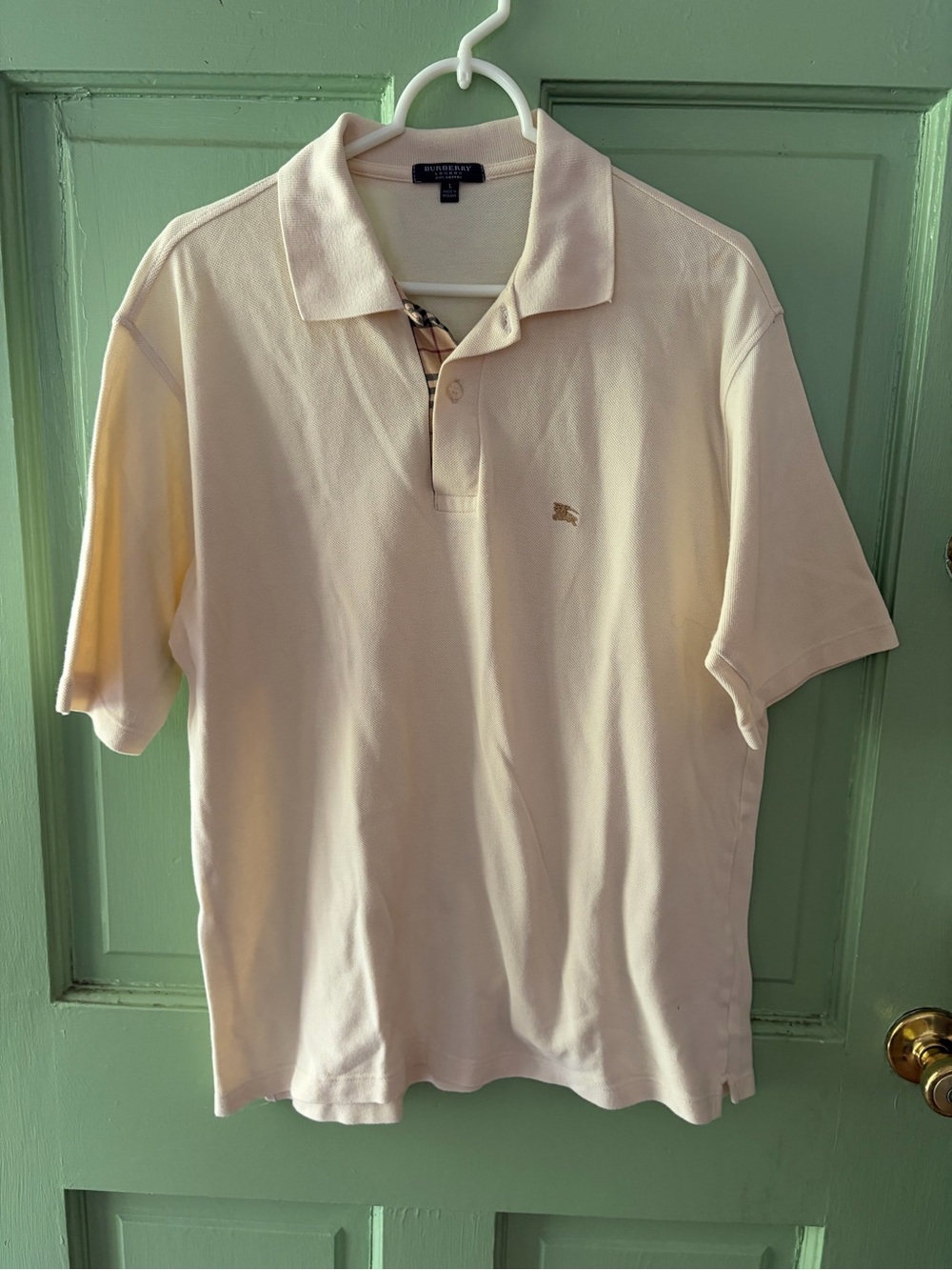 Burberry beige polo shirt nova check large made in England